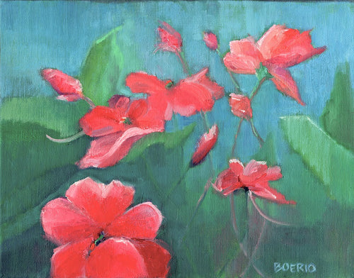 Impatiens plein air (11 x 14 inches)