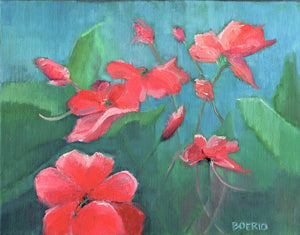 Impatiens plein air (11 x 14 inches)